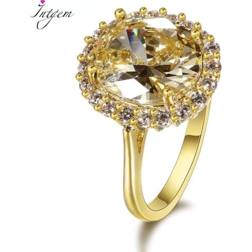 Luxury 925 Sterling Silver Spinel Rings Gold Color Finger Ring Wedding Engagement Cubic Zirconia Rings For Women Gift Wholesale