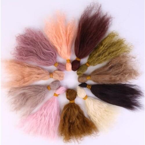 Latest 11 Colors Reborn Doll Curly Mohair About 6 Inches In Length DIY Dolls Mohair For BJD SD Dolls