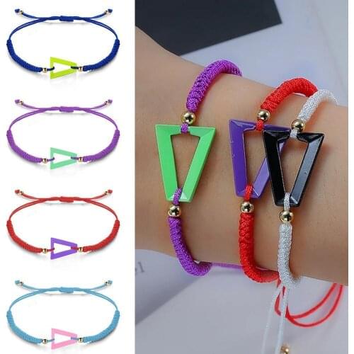 Hot Sale Fashion Adjustable Neon Rainbow Triangle Bracelet Womens Mens 2021 Childrens Bracelet Jewelry Birthday Gift