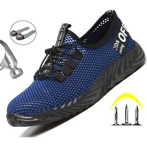 Mens Boots Steel Toe Safety Shoes Work Boots Breathable Working Shoes Men Safety Boots Puncture-Proof Work Shoes Sneakers Man