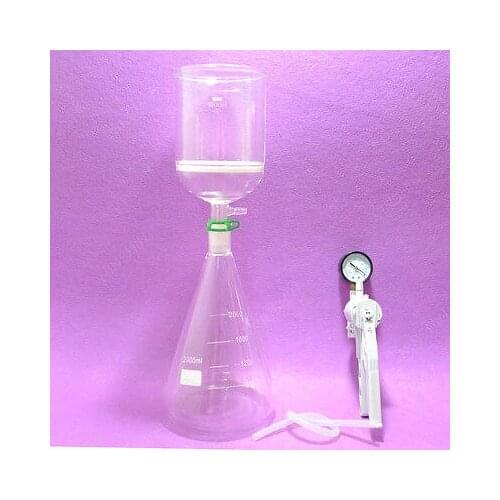 Filtration Set[2000ML Erlenmeyer Flask+1000ML Filter Funnel(3#)+Vacuum Pump],lab Filtration Set