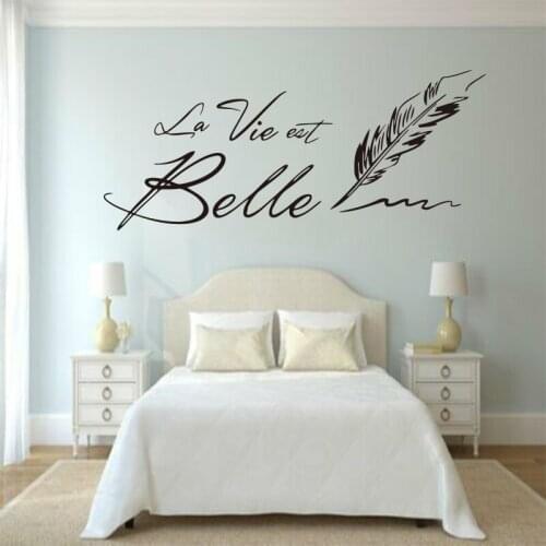 New Design Wall Sticker French Quotes Vinyl Carving Removable Wallpaper Bedroom Home Decoration Decal Art Phrase Poster