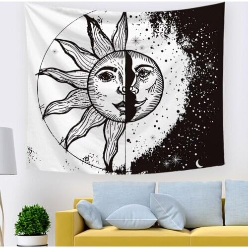 New Sun Moon Phase Mandala Tarot Tapestry Wall Decoration Farmhouse Tent Party Holiday Wall Hanging Supplies Bedspread Beach Mat