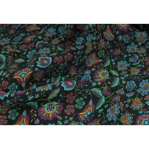 Original design new color blended retro linen printed robe garment fabric