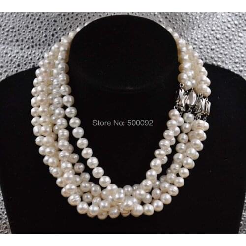 Free shipping Natural 8.5-9mm Baroque fresh water pearl necklace