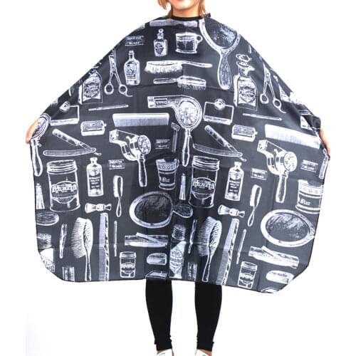 Anti-Dust Polyester Hairdressing Hair Wrap Antistatic Salon Barber Hair Cape With Pattern Good Quality Hairdressing Gowns PB-02