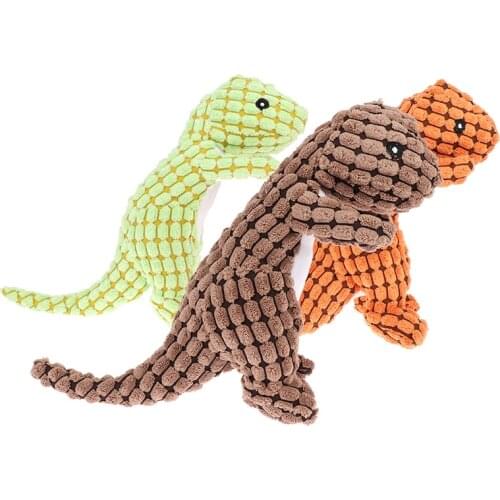 Pet Dinosaur Shape Durability Plush Dog Toys Chew Molar Squeak Chew Sound Toy For Dogs Puppy Toys To Clean The Teeth