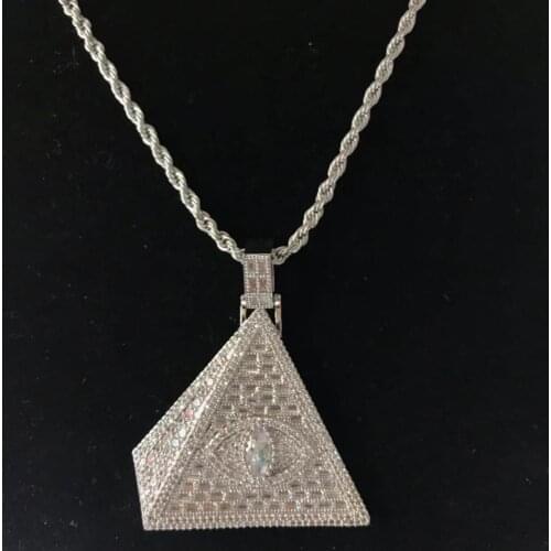 Pyramid Eye Triangle Pendant Necklace Jewelry