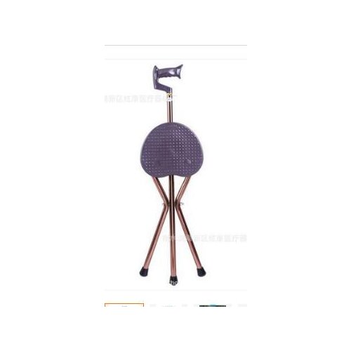 The elderly man with a crutch stool tripod seat stick multifunction telescopic folding walking aid cane chair