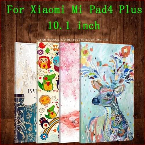 Luxury PU Leather Flip Tablet Case For Xiaomi Mi Pad 4 plus 10.1 inch Shell Coque Mi Pad4 Mipad 4 Plus Smart Stand Cover Fundas