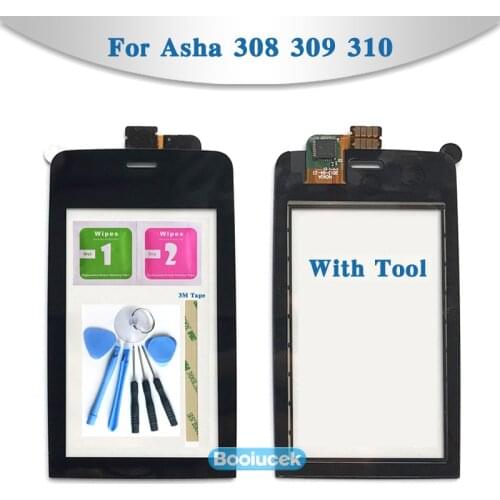 AAA Quality 3.0" For Nokia Asha 308 309 310 3080 3090 Touch Screen Digitizer Sensor Outer Glass Lens Panel Black