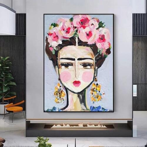 Modern Abstract Woman Portrait Canvas Painting Impressionist Posters and Prints Wall Pictures for Living Room Artwork Home Decor