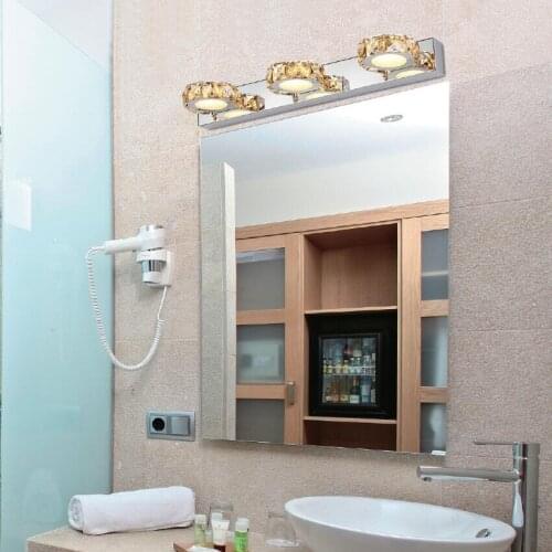 LED SMD Golden/Clear Crystal Wall Sconces Mirror Front Dresser Light Washroom Lamp