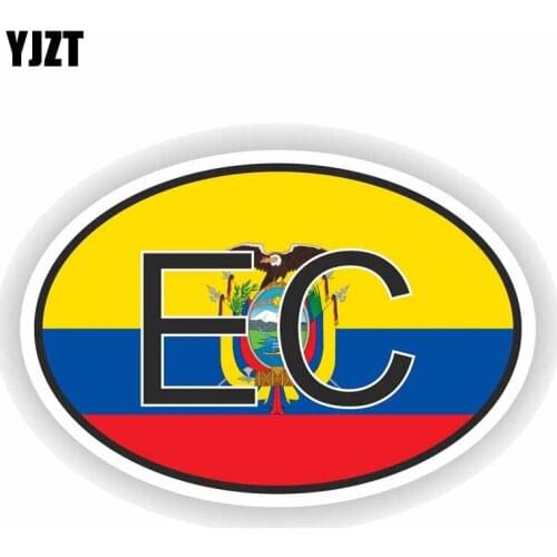 YJZT 8.9CM*13.4CM Accessories Personality Ecuador Country Code Flag Car Sticker Decal 6-0234