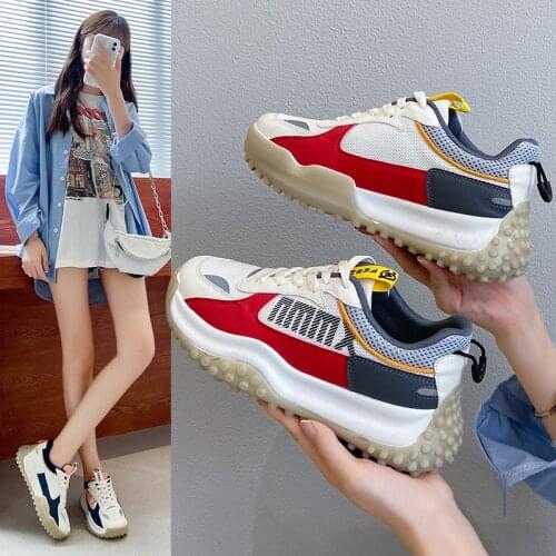 Women Sneakers Comfortable Breathable Girl Sport Casual Chunky Running Shoes Running Shoes Thick-soled Trainers Platform Shoes