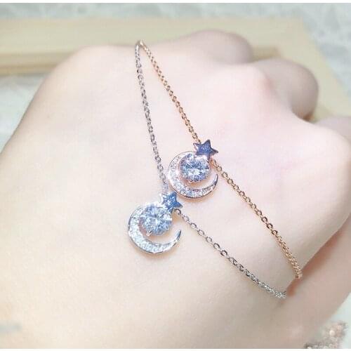 BOTU Korean Fashion Moon Necklace Simple Temperament Clavicle Chain Female Ornament for Women Star Jewelry Wholesale
