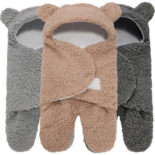 Winter Warm Soft Baby Sleeping wrap different Colors Newborn Receiving Blanket Infant Stroller Wrap Toddler Sleeping