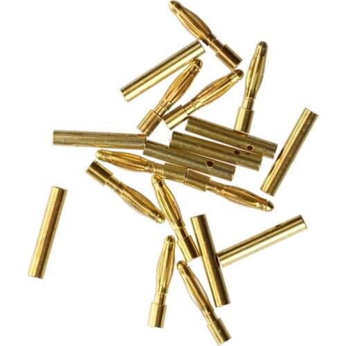 10 Pairs 2.0mm Copper Banana Plug Connector Male Female Golden
