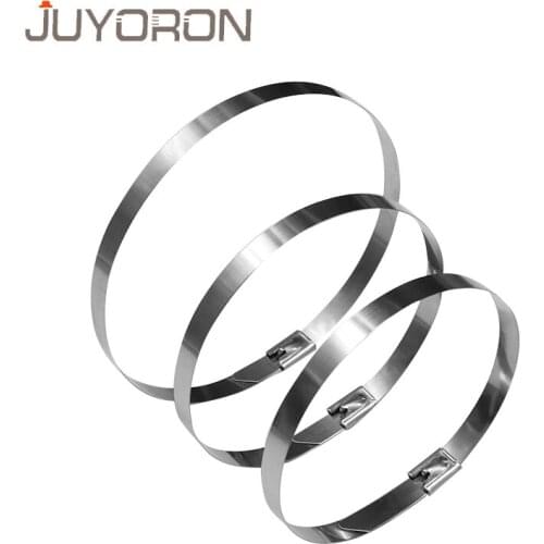 100Pcs 304#Stainless Steel Cable Ties 4.6mm/7.9mm Heavy Duty Self-Locking Cable Zip Tie Multi-Purpose Metal Wrap Locking Ties