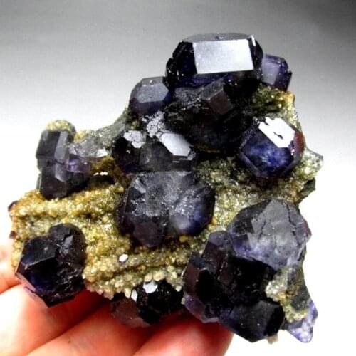 152g Blue Cluster Fluorite on Matrix - crystals and stones healing Mineral specimen Home Decor feng shui decoration