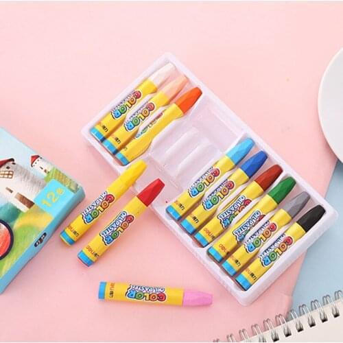 8sets/lot 12 colors oil pastel Pastelli a olio Kredki Schilderij Peinture Office school supplies Papelaria G281