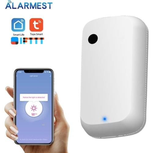 Alarmest Light Sensor Working with Smart Life App, Illumination Sensor Powered by Tuya