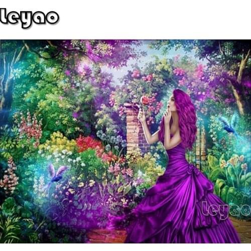 Diy 5d diamond painting “Woman in purple skirt”diamond mosaic home decoration embroidery pattern embroidery handmade gift