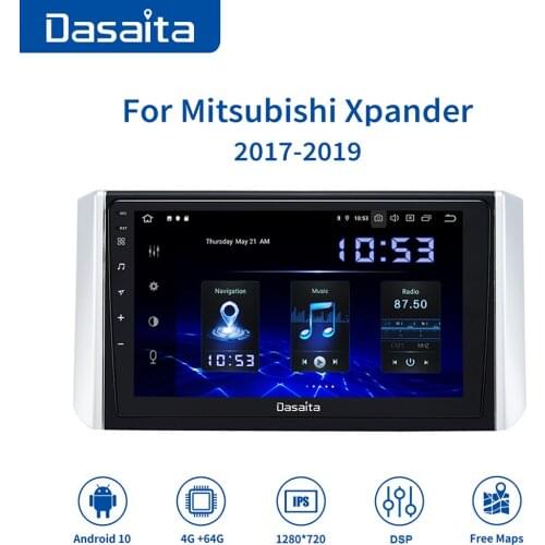 Dasaita 9" IPS Touch screen Android 10.0 Radio Car for Mitsubishi Xpander 2017 2018 TDA7850 GPS 1280*720 Stereo Player 64G ROM