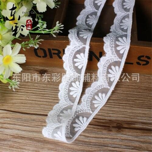 20yard* 2.5 cm Embroidery White Lace Ribbon Lace Fabric DIY Apparel Sewing & Fabric Wedding Decoration Fashion Skirt Accessories