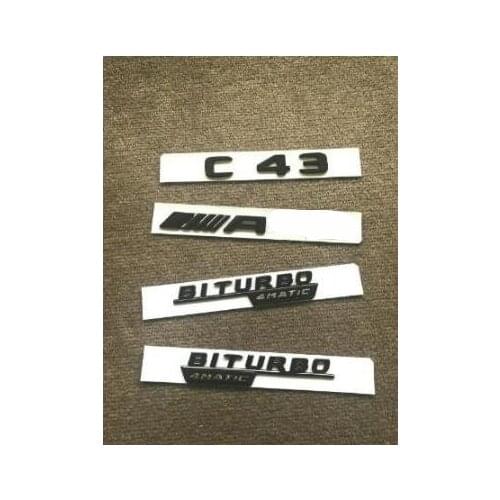Gloss Black C43 for AMG BITURBO 4MATIC Sticker Emblem Badge Package for C43