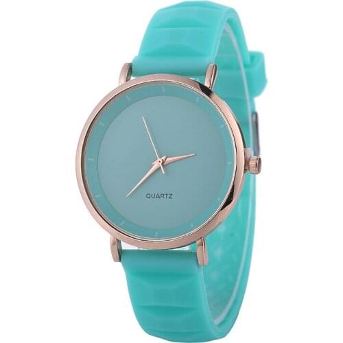 Silicone Womens Quartz Wristwatches Fashion Casual Candy Color Ladies Dress Watches Sports Watches relogio feminino Light Blue