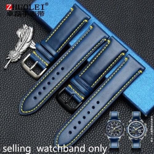 Fit for Citizen Photokinetic Energy Blue Angel Second Generation AT8020JY8078BU2020 Leather Watch Belt for Mens Watch BU2020