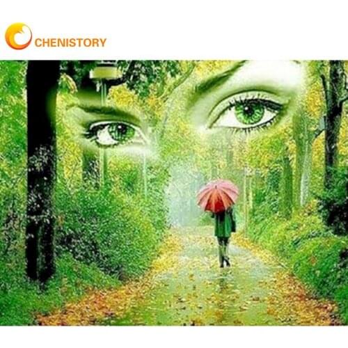 CHENISTORY 5D Diy Diamond Painting Nature Scenery Cross Stitch Full Round Drill Diamond Embroidery Mosaic Rhinestones Home Decor