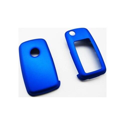 Remote Flip Key Cover Case Skin Shell Cap Fob Protection (Metallic Blue) for VW MK6 SEAT SKODA