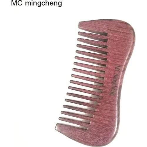 MC Wide Tooth Beard Comb Natural Violet Wood Anti-static Tarak Hair Combs Hairbrush Health Massage Scalp Brush peigne a barbe