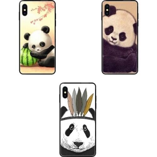 Cute Cartoon Panda China Retail For Xiaomi Mi Note A1 A2 A3 5 5s 6 8 9 10 SE Lite Pro Ultra Tpu Black Soft Black Phone Case