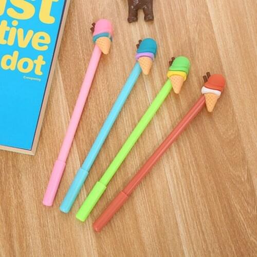 Ice Cream Gel Pen 0.5mm Novelty Kawaii Pen Student Stationery Cute Pens Black Exam Signing Pens Kawaii School Supplies