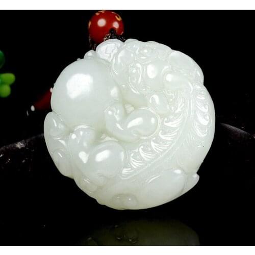 Hand-carved Jade Crafts Xinjiang Hetian Jade Pendant Natural Jade Brave Pendant Necklace Jewelry Wholesale