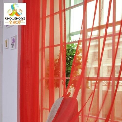 Window Curtain Panel Rod Pocket Solid Tulle Voile Transparent Elegance Sheer Multicolor For Home Living Room Screening 1PCS/Lot