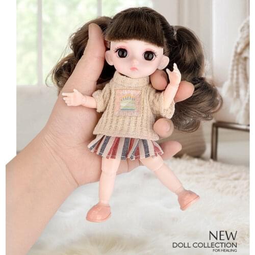 1/8 Bjd Doll Christmas Series 1 Pieces 16cm Doll Set with Accessories Handbag Comb Shoes Ob11 Dressup Gift Girls Toy
