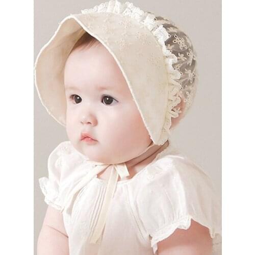 Summer Newborn Baby Lace Sun Hat Toddlers Girls Boy Kids Flower Cap Spring Soft Bonnet Photography Props For Baby Accessories
