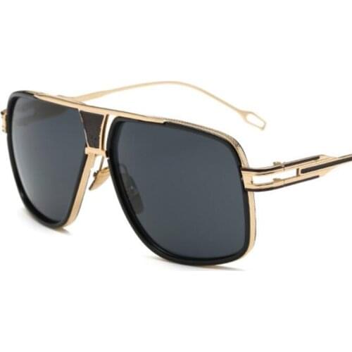 Men Fashion Square Sunglasses Mirror Shades Metal Big frame Vintage Brand Sun Glasses Women Clear Lens Eyewear