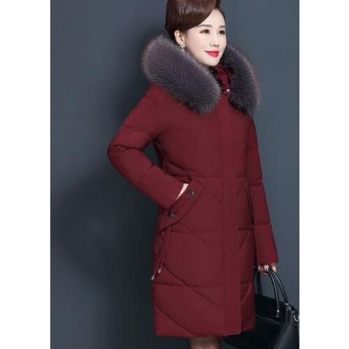 Moms Warm Overcoat 2021 New Fall/Winter Down Cotton Jacket Female Outerwear Fashion Loose Oversize Long Hooded Parka Women