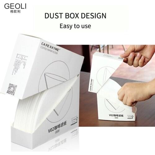 V60 Filter Coffee Paper 1-2 Cup / 2-4 Cup Eco-friendly Original Wooden Coffee Filter Bag Coffee Maker Accessories