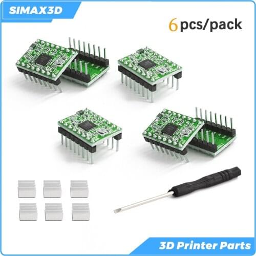 SIMAX3D 3D Printer Part A4988 Red/A4988 Green Stepper Motor Driver Reprap Stepper Driver Module Radiator with Sticker for ender3
