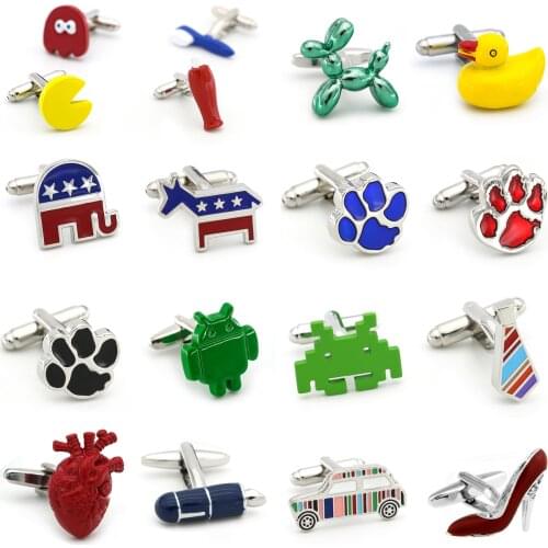 Novelty Series Cuff Links 28 Designs Option Brass Material Cute Cufflinks