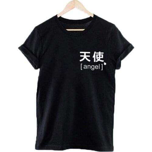T-shirt Tumblr Inspired Pastel Pale Grunge Aesthetic Tee Shirt Femme Punk Harajuku Women Tops Japanese Angel Signs Tees