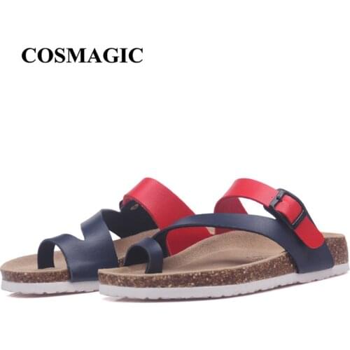 COSMAGIC 2021 New Women Summer Cork Slippers Casual Slip on Beach Outside Slides Flip Flops Shoe