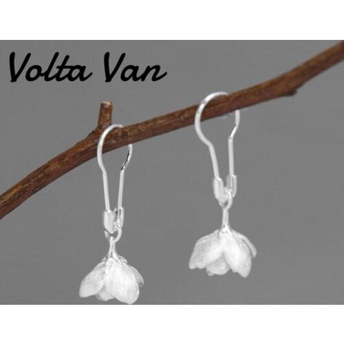 Volta Van Vintage Drop Earrings 925 Sterling Silver Pendientes Plata 2021 New Elegant Jasmine Fine Jewelry Women Silver Earrings