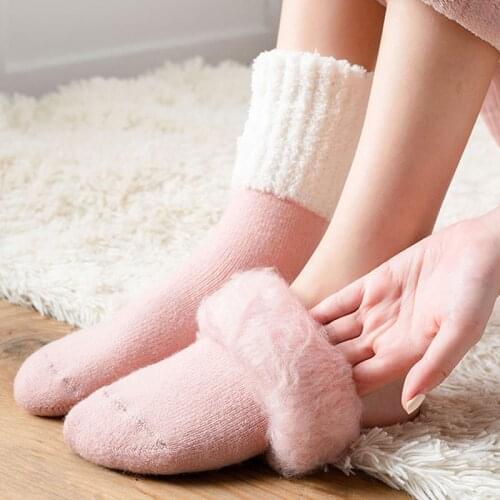 Winter Warm Soft Fluffy Socks Elastic Coral Velvet Sock Home Floor Bed Slipper Socks Breathable Kawaii Sock for Girls Women